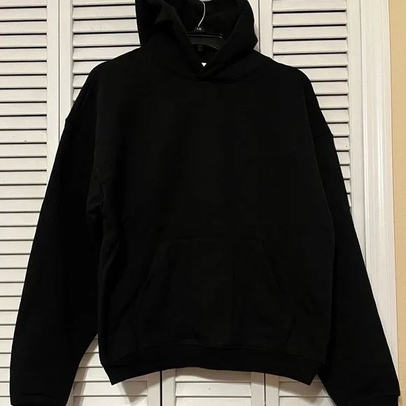 NIP Lucid Blanks Black Heavy 600 GSM Fleece Hoodie Size Medium M - Picture 1 of 7